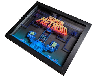 Super Metroid Shadowbox Wall Art | Title Screen