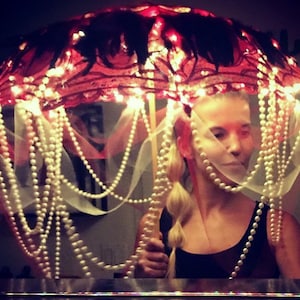 Red Lace LED Parasol Umbrella ~ “The Burlesque”