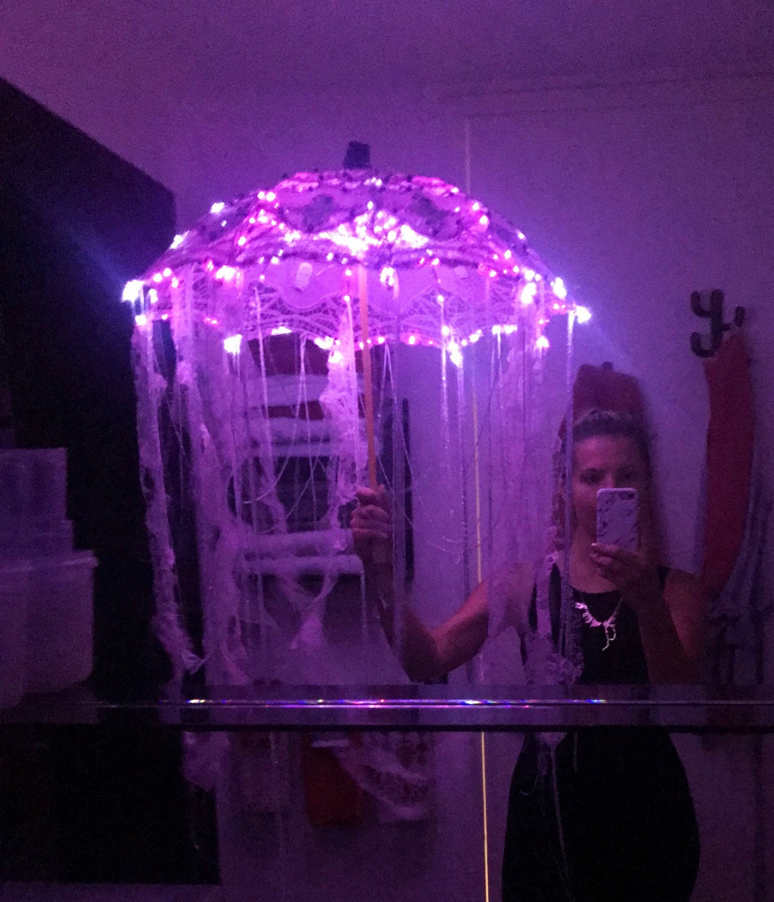 Pink Lace LED Parasol Umbrella ~