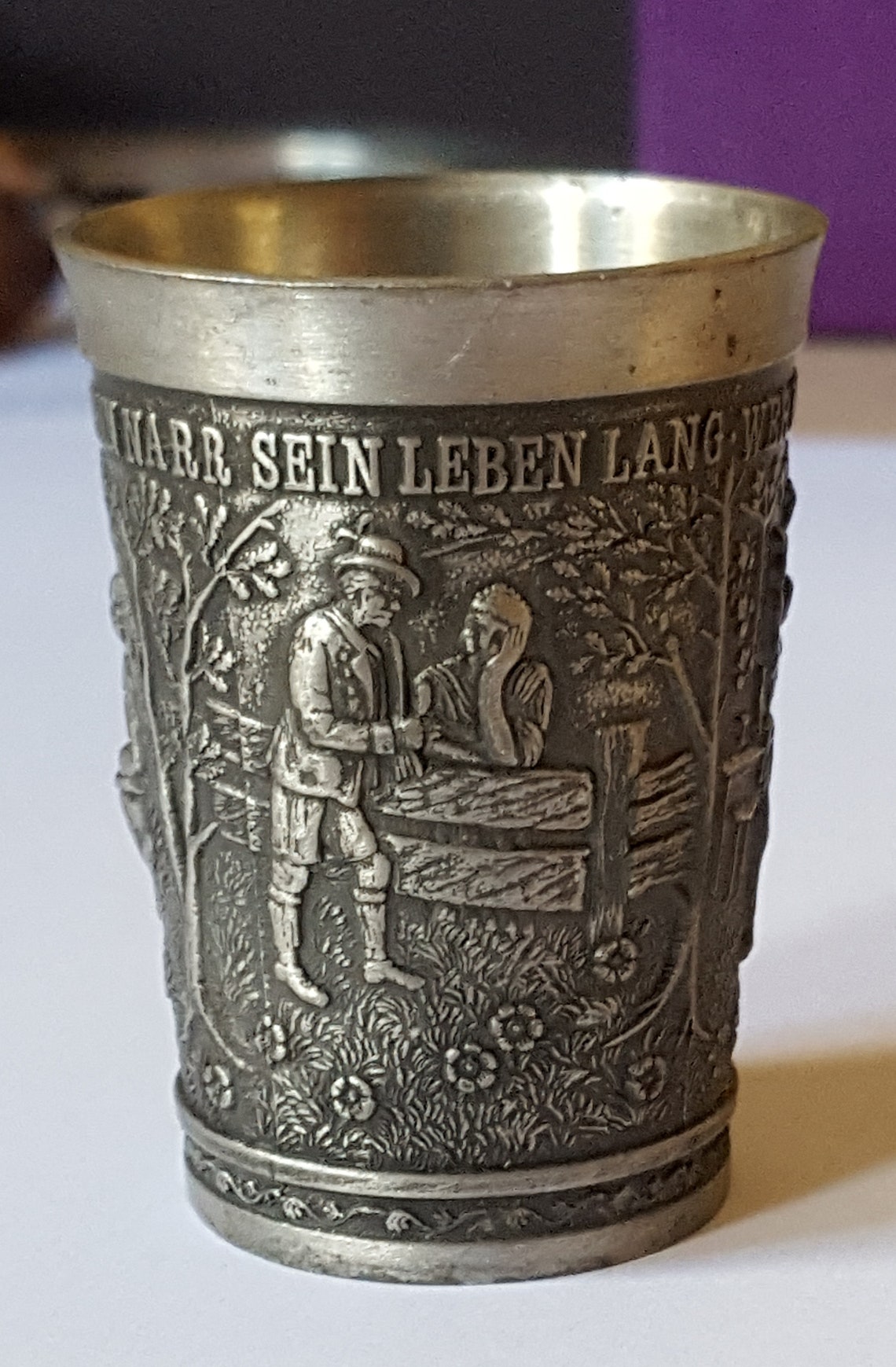 Vintage Pewter Cup Frieling Zinn Germany 95. Decorated Etsy