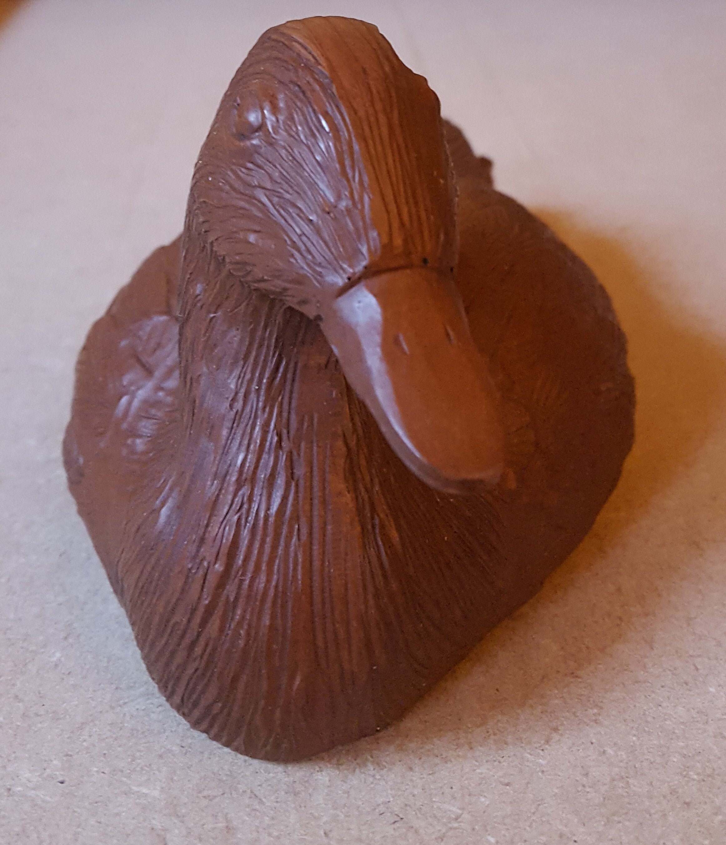 Vintage Handcrafted Crushed Pecan Shell Resin Duck. Etsy