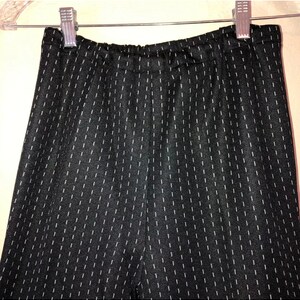 Womens Vintage 60's 70's High Elastic Waist Cuffed Black Bell Bottom Flare Pants image 3