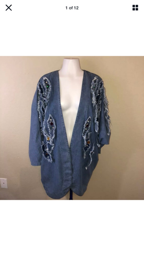 Vintage 80s Light Blue Denim Jean LA Dawn Embellis