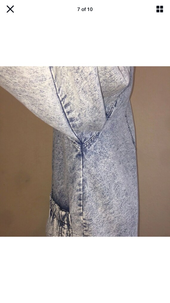 Men Vintage 80s Blue Acid Wash Jean Jacket Quilte… - image 6