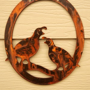 Rusted Steel Quail Wall Art with Wire Hanger (10.5&quot;x13.5&quot;)