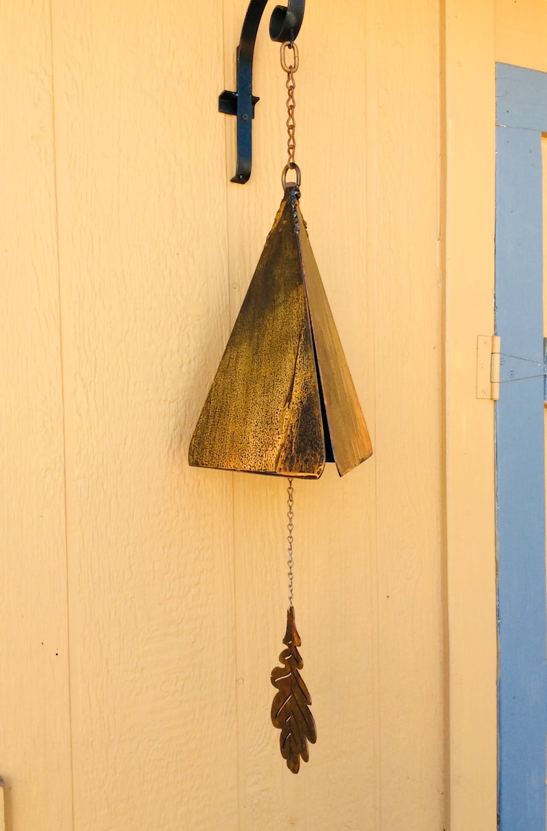 Ready to Ship Small rustic wind bell with Oak, Maple, Heart or Sun wind catcher. Makes a super gift MADE in Pioneer, Ca USA image 1