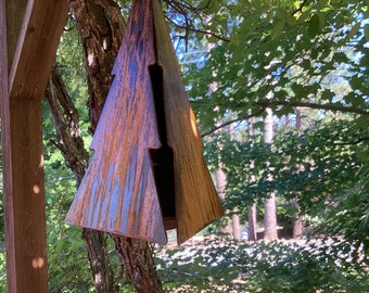 READY to ship Small wind bell tree with bear clapper rusted metal  MADE in Pioneer, Ca USA