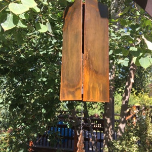 Ready to Ship Best wind bell ever. Has a rustic modern look with a Heart, Oak, Maple or Sun wind catcher. MADE in Pioneer, Ca USA