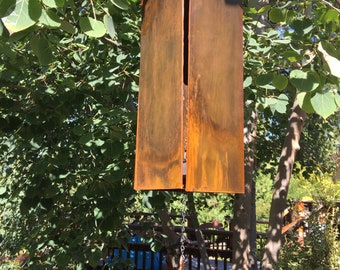 Ready to Ship Best wind bell ever. Has a rustic modern look with a Heart, Oak, Maple or Sun wind catcher. MADE in Pioneer, Ca USA