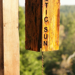 Personalized Rustic Wind Bell: Oak Leaf, Pinecone, Heart Catcher