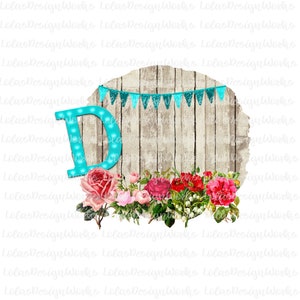 Carta D con Barnwood Frame y Banner ,png, jpg, clipart, Sublimation, Silhouette Cameo, Cricut Design Space, Brother Scan Cut Files