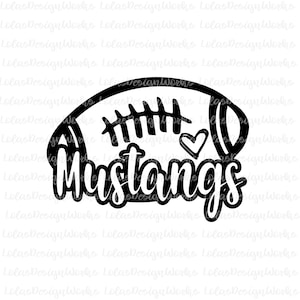 Mustangs Football  ,png, jpg, eps, svg, dxf, clipart, Sublimation, Silhouette Cameo, Cricut Design Space, Brother Scan Cut Files