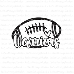 Warriors Football  ,png, jpg, eps, svg, dxf, clipart, Sublimation, Silhouette Cameo, Cricut Design Space, Brother Scan Cut Files