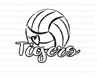 タイガースバレーボールアートワーク、png、jpg、eps、svg、dxf、クリップアート、昇華、シルエットカメオ、クリカットデザインスペース、ブラザースキャンカットファイル