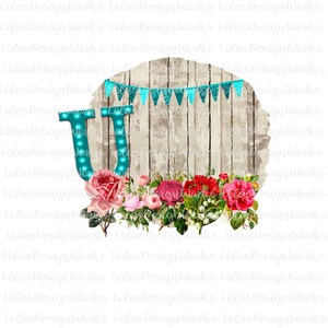 Carta U con Barnwood Frame y Banner ,png, jpg, clipart, Sublimation, Silhouette Cameo, Cricut Design Space, Brother Scan Cut Files