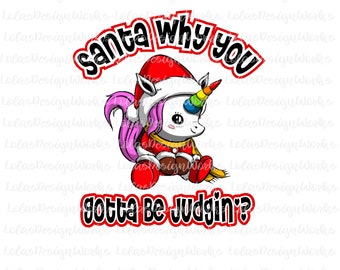 サンタさん、なぜあなたは判断しなければならないのか、png、jpg、クリップアート、昇華、シルエット カメオ、クリカット デザイン スペース、ブラザー スキャン カット ファイル