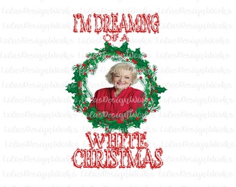 ホワイト クリスマスを夢見るアートワーク、png、jpg、クリップアート、昇華、シルエット カメオ、クリカット デザイン スペース、ブラザー スキャン カット ファイル