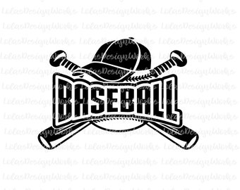 野球用バットとキャップ、png、jpg、eps、svg、dxf、クリップアート、昇華、シルエットカメオ、クリカットデザインスペース、ブラザースキャンカットファイル