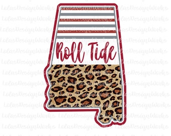 ロールタイド レオパード アラバマ、png、jpg、クリップアート、昇華、シルエット カメオ、クリカット デザイン スペース、ブラザー スキャン カット ファイル