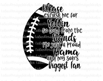 フットボール イェリン ママ アートワーク、png、jpg、eps、svg、dxf、クリップアート、昇華、シルエット カメオ、クリカット デザイン スペース、ブラザー スキャン カット ファイル