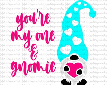 One and Gnomie svg、eps、dxf、png、jpg、クリップアート、昇華、Silhouette Cameo、Cricut Design Space、Brother Scan Cut