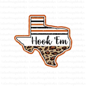Hook Em Horns Leopard Texas  ,png, jpg, clipart, Sublimation, Silhouette Cameo, Cricut Design Space, Brother Scan Cut Files