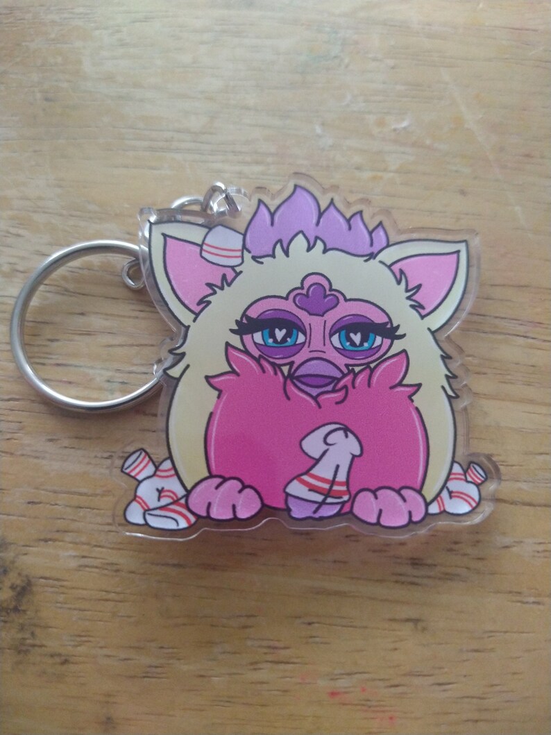 Kinky Light Yellow Furby Keychain Etsy