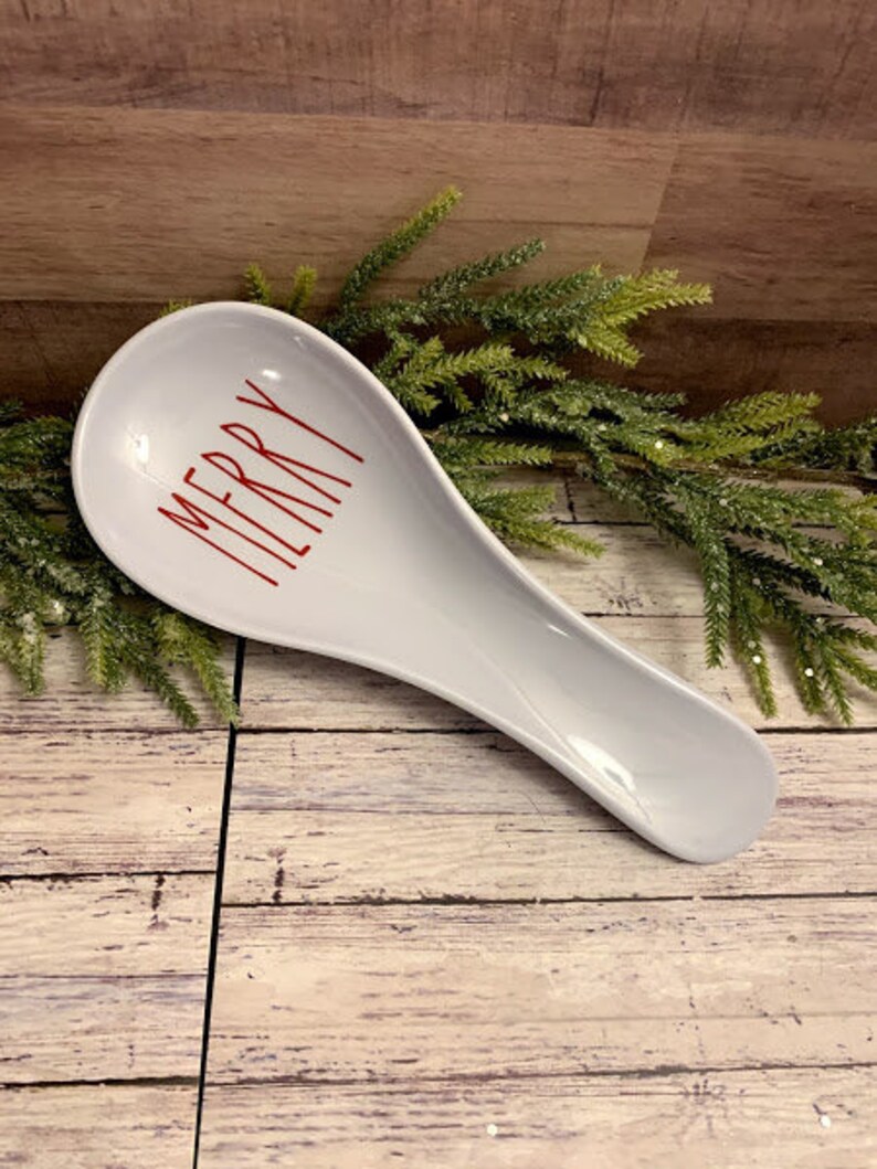 Farmhouse Inspired Christmas Spoon Rest Etsy