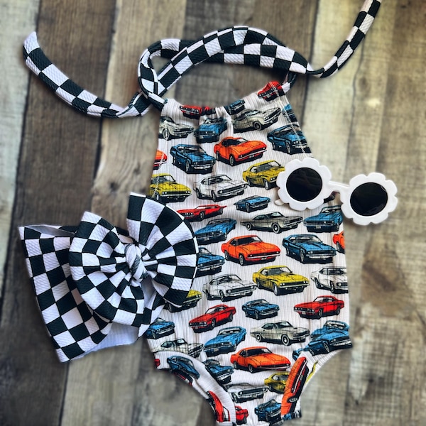 Cars Halter Romper (unlined/no snaps)