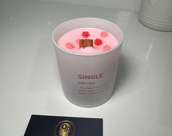 Valentine’s candle in ‘single’ jar