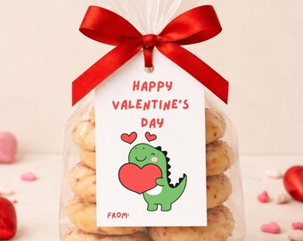 Etiqueta imprimible de dinosaurios para San Valentín • Material didáctico sobre dinosaurios para el aula infantil (PDF)