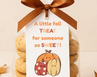 Cadeaukaartjes herfsttraktatie, afdrukbare bedankjes voor Thanksgiving-goodiebag (pdf)
