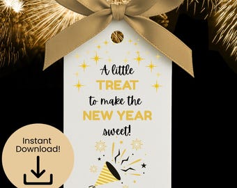 New Year's Treat Printable Tags | Happy New Year Gift Tag
