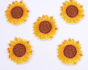 1pc Yellow Iron-on Patch Sunflower With Sequins Patches Sew-on And Reflective...