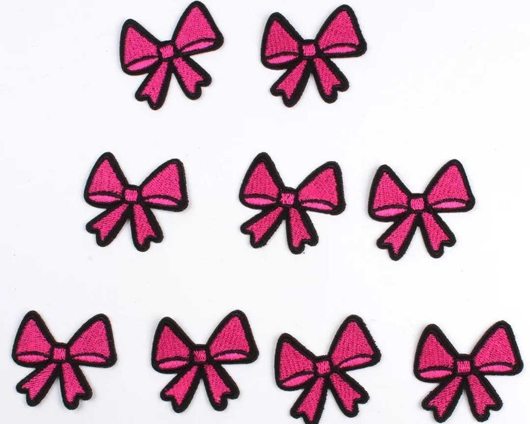 Pink Bow Iron-on Patch: Mini Pink Ribbon Applique - Etsy