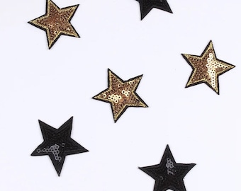 Sequin Star Iron On Patch: Sparkly Appliqué 1.5in