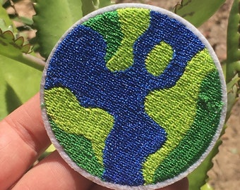 Earth Iron On PatchPatch- Save The Planet Patch- Globe Patch- Map of the World Patch- Environment Patches- Travel Patches- World Patch