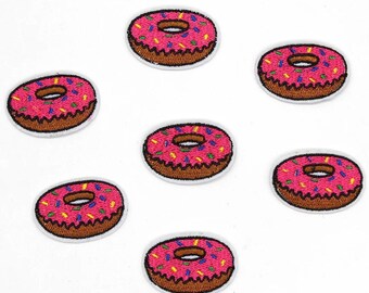 Brown Chocolate Donut Doughnut Pretty Sweet Toppings Bread Iron-On Patches F003 Brown Chocolate Donut Doughnut Pretty Sweet Toppings Bread Iron-On Patches F003