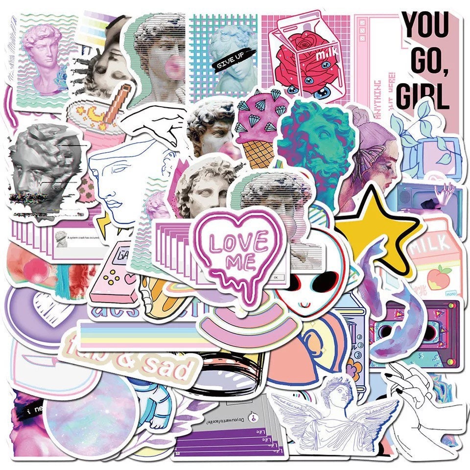 Pastel Aesthetic Mystery Sticker Pack Kawaii Stickers Pink - Etsy