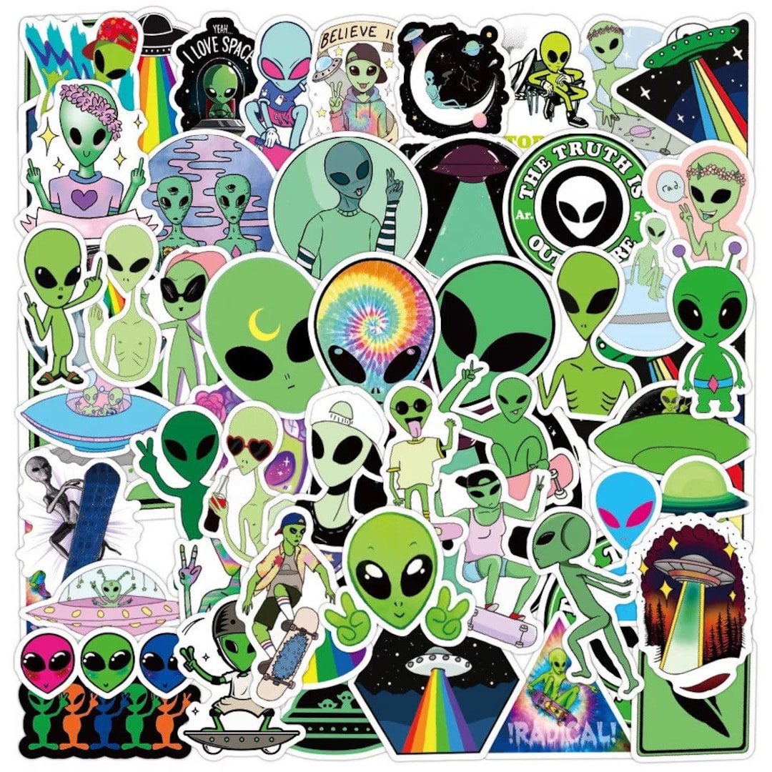 Funny Alien Mystery Sticker Pack Outer Space Stickers UFO Stickers - Etsy