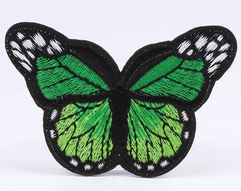 Green Butterfly Iron On Patch | VSCO Butterfly Applique | Butterfly Patches for Backpacks and Clothing