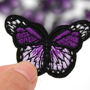 5x butterfly patch patches sew iron on embroidered badge fabric c.acg
