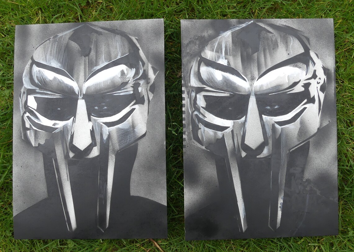 MF DOOM Handmade Spraypaint Stencil Art Etsy