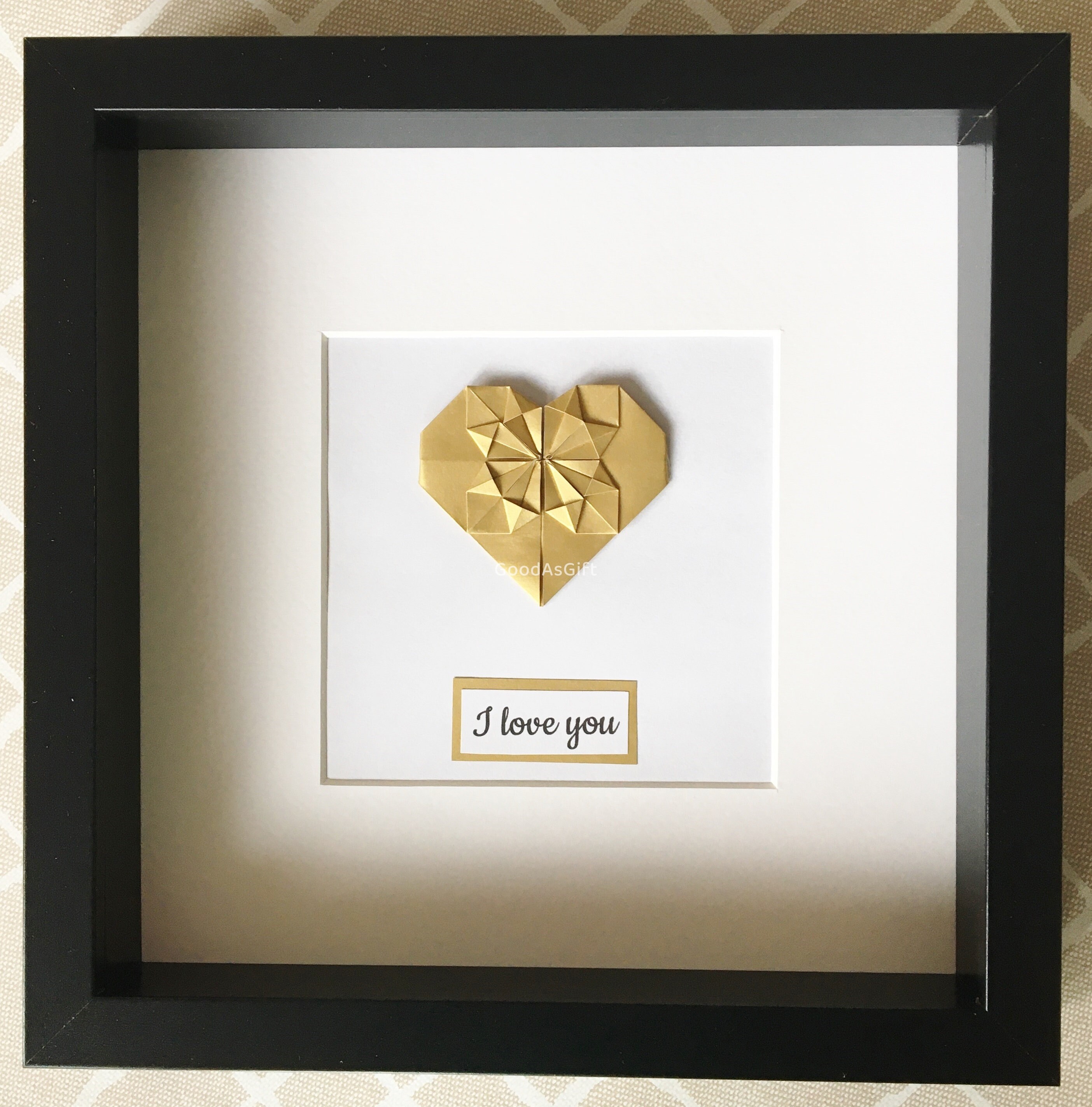 Gift for Couple Golden Heart I Love You Anniversary Gift Etsy