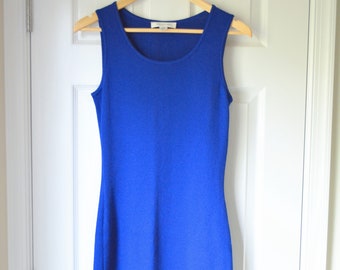 Y2k Royal Blue Bondage Bodycon Knit Sleeveless Dress | St. John - Etsy