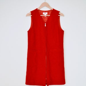 Red Wool Zip-Up Shift Dress | Talbots