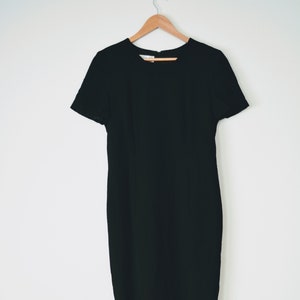 80s Simple Black Dress | Austin Reed