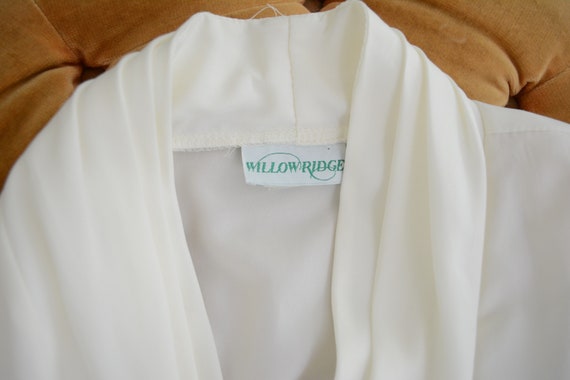 70s Polyester White Blouse | Willow Ridge - image 4