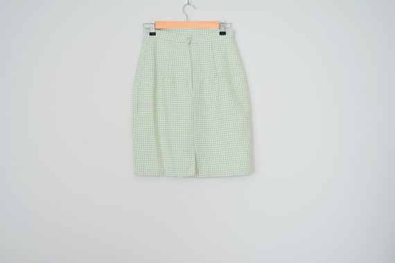 Green & White Gingham 90s Skirt | Diana Hartman - image 1