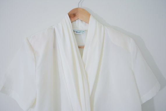 70s Polyester White Blouse | Willow Ridge - image 3